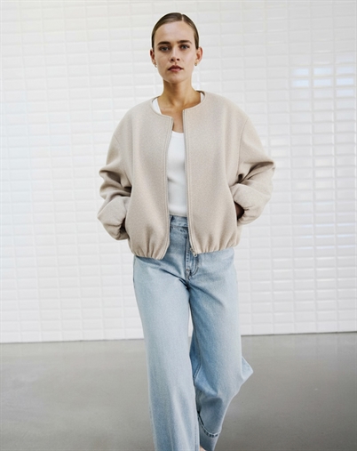 Withblack - WBLKennedy Bomber Jakke - Taupe Melange